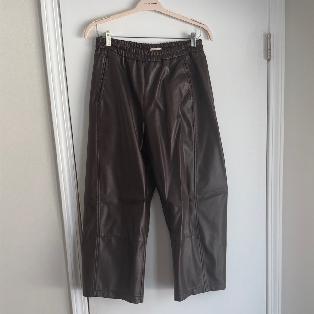 Pilcro Women’s Dark Brown Vegan Leather Pants